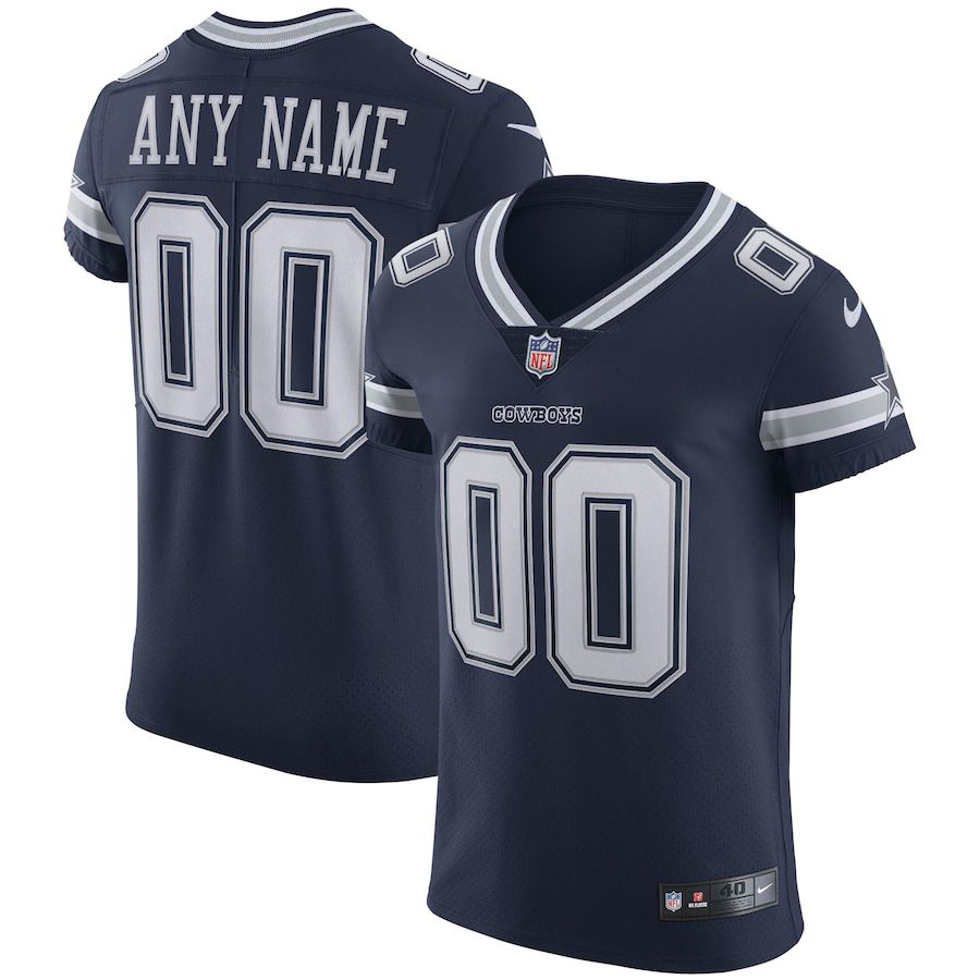 Men Dallas Cowboys Nike Navy Vapor Elite Custom NFL Jersey